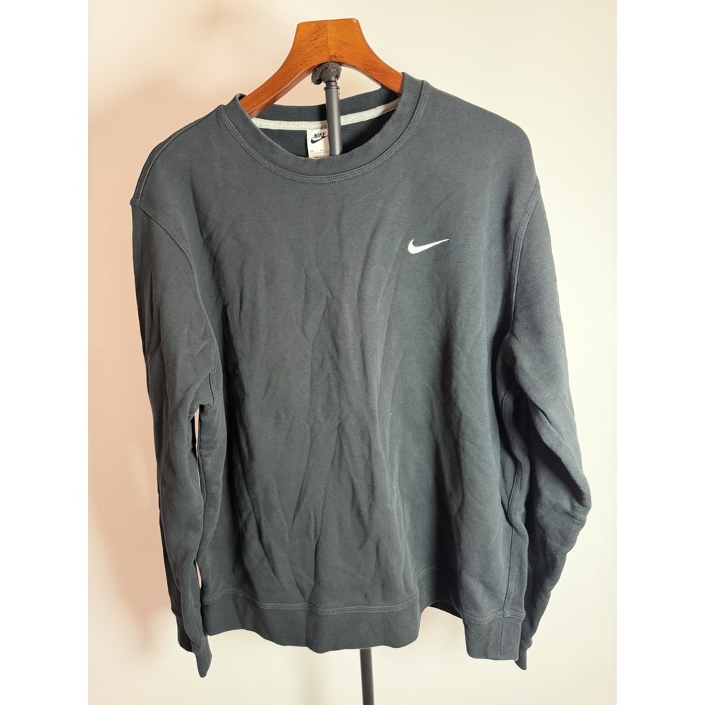 Nike Sweatshirt Mens 2XL Gray Club Fleece Crewneck Pullover Swoosh Logo
